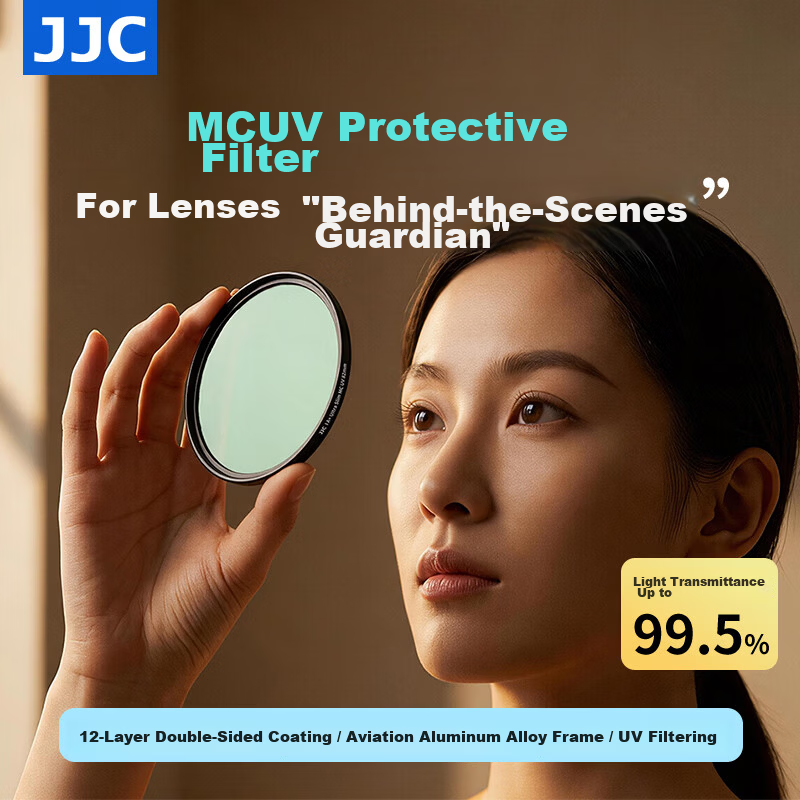 JJC Jingyue A+ UV Filter 49mm Lens Protection Filter Compatible with Canon 18-45mm, R50, R10, M50 Mark II, EF 50mm STM III, Sony 55-210mm