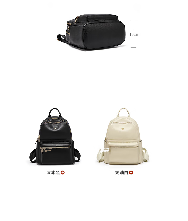 FOXER Leather Women's Backpack Large Capacity School Bag Sports Travel Bag Luxury Girlfriend Birthday Gift 12