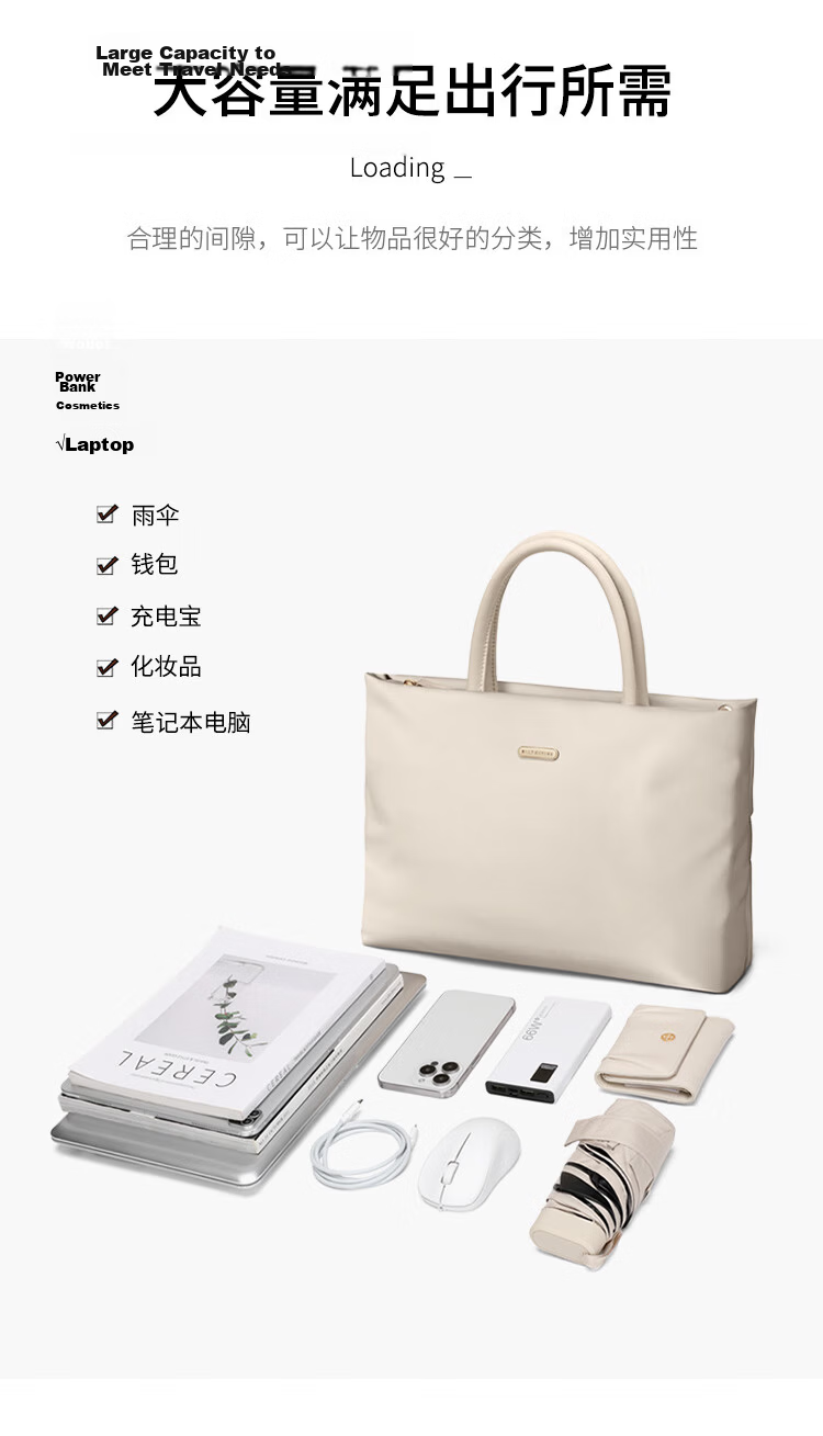 GOLF Women's Laptop Bag 14/15 Inch Business Briefcase Shoulder Crossbody Bag for Huawei Apple Business Trip 14