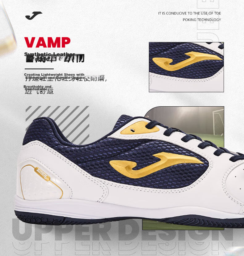 JOMA Adult Soccer Shoes Men's Turf Indoor Flat Football Training Shoes Blue White Size 39 4