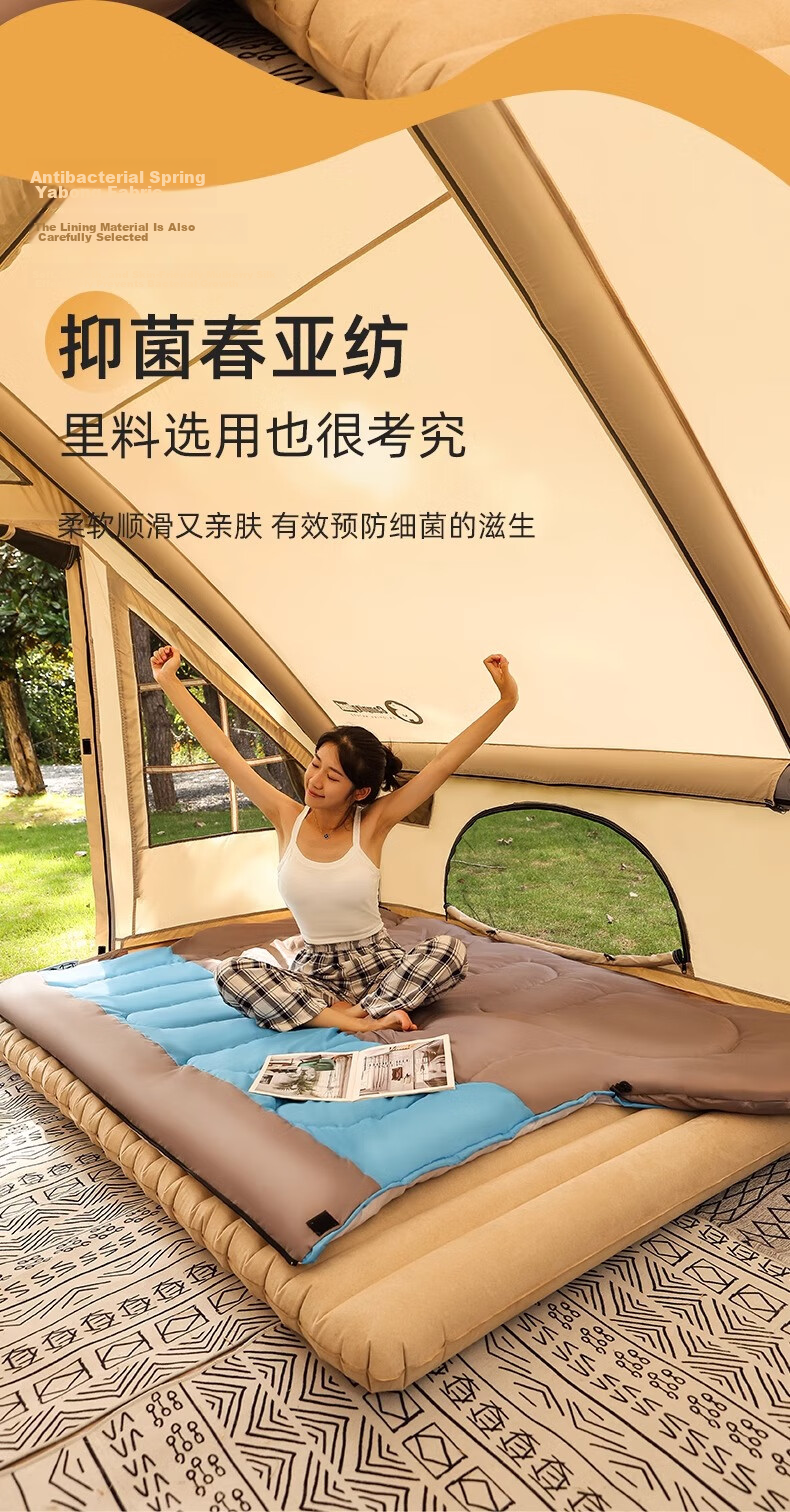 BeiJiLang Adult Outdoor Travel Winter And Four-Season Warm Camping Double-Person Dirt-Proof Hollow Cotton Sleeping Bag, 1.35KG, Army Gree 6