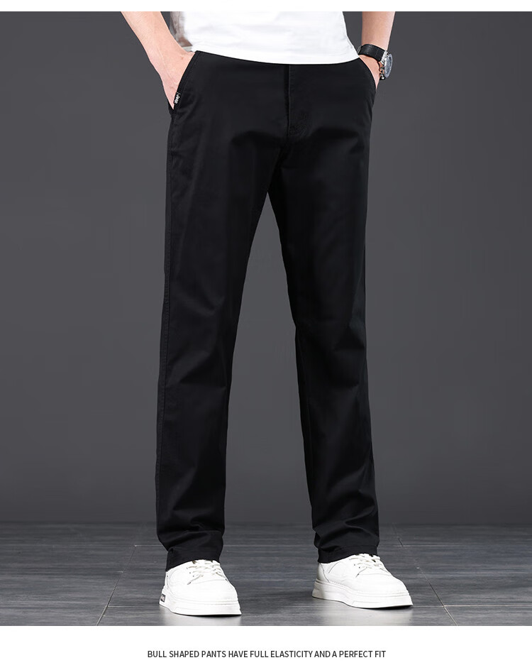 JEEP High-End Men's Casual Pants, 2026 New Summer Thin Loose Straight-Leg Business Pure Cotton Trousers for Me 24
