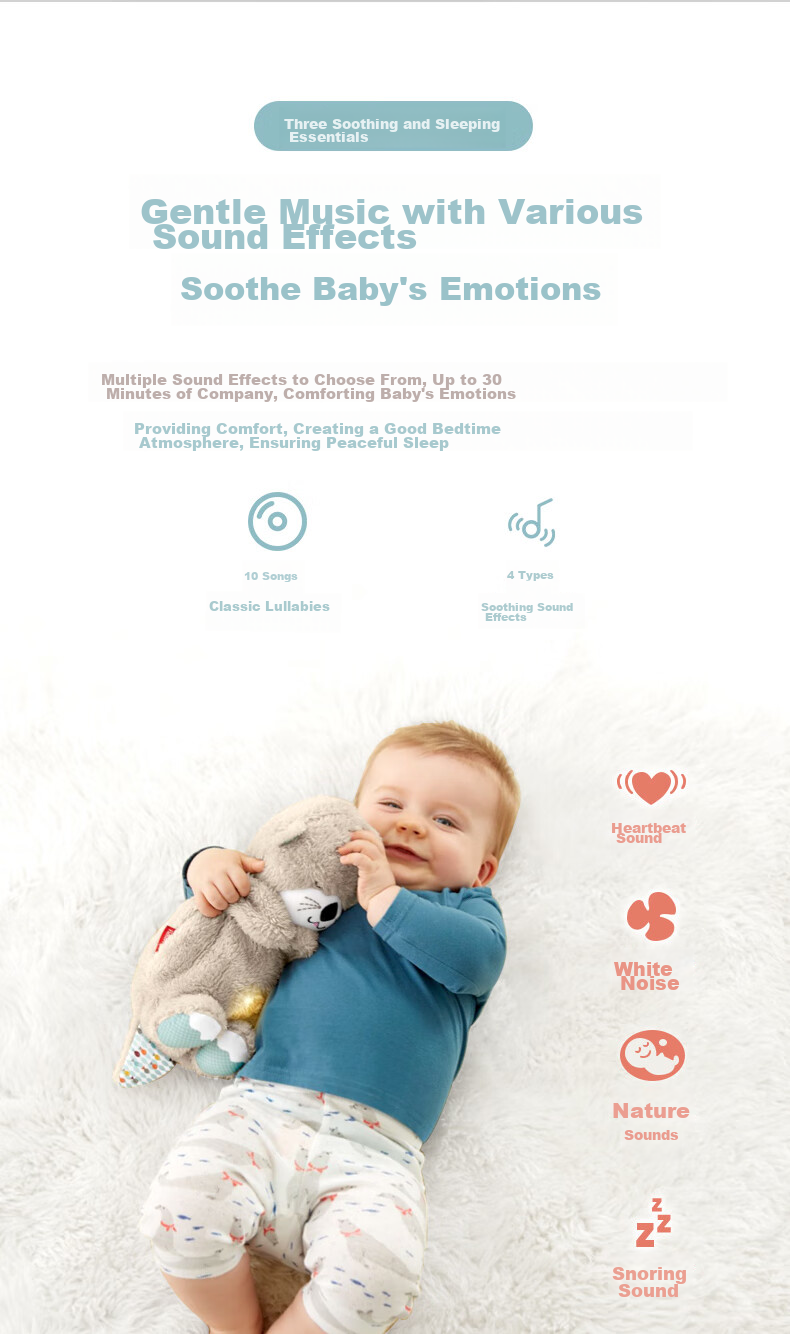 Fisher-Price Baby Toy, Comforting Doll, Sleep Aid, Birthday Gift - Musical Soothing Sleepy Otter GHL41 3