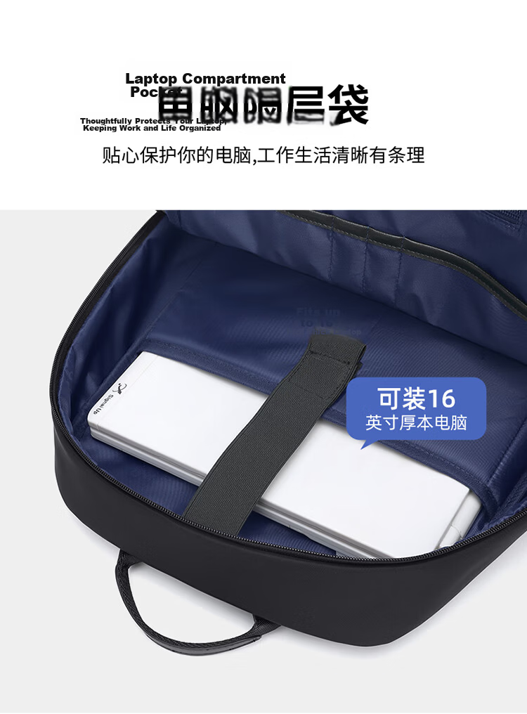 POLO Men's Backpack Dual Shoulder Bag Short Trip Travel Bag Student School Bag 16/17.3 Inch Laptop Bag Business Travel Bag 8