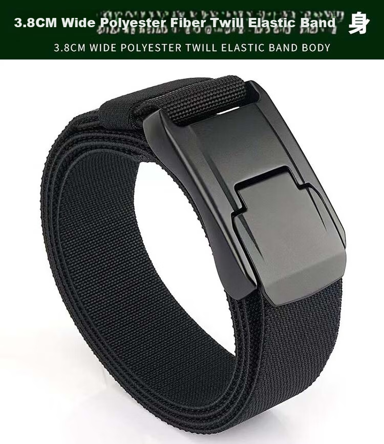 Extreme Tactical Men's Quick-Release Buckle Woven Belt Outdoor Workwear Trendy Canvas Elastic Casual Military Training Waistband 3