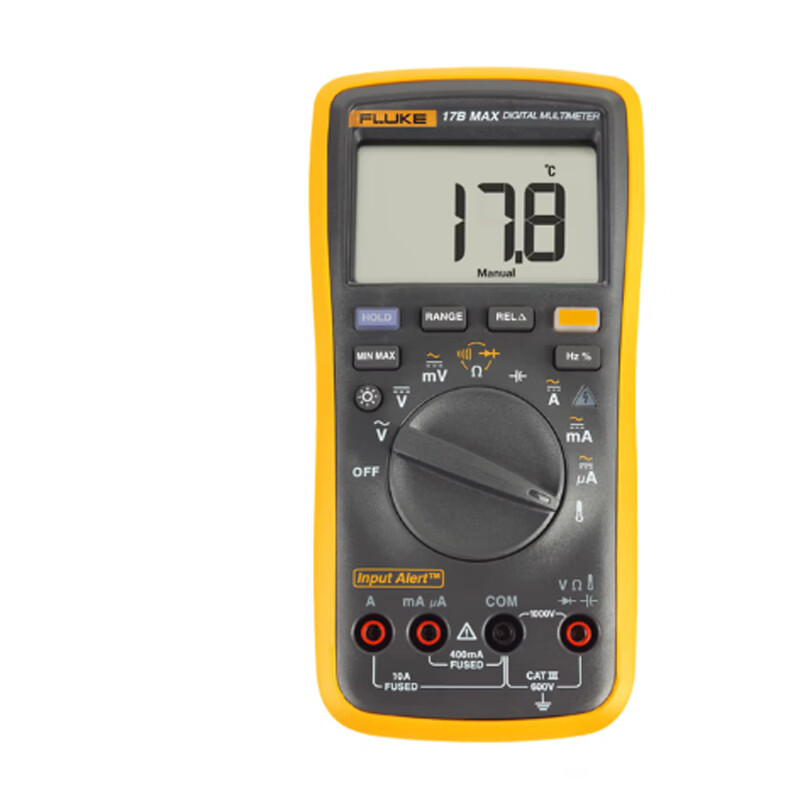FLUKE 17B MAX-02 Digital Multimeter with Temperature Measurement, Precision Electronic Test Leads
