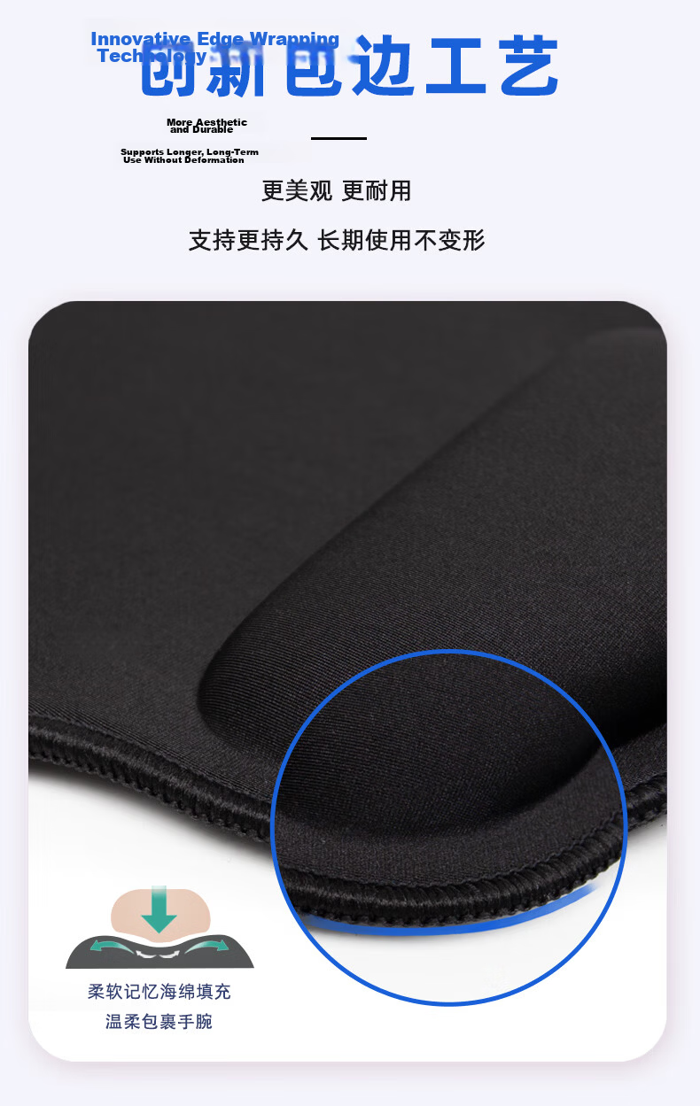 EXCO Extra Large Soft Wrist Support Mouse Pad, Wrist Rest, Thick Memory Foam, Laptop Pad for Men, Add-On Item, E-Sports Gaming, Ergonomic, Business Comfortable Office Gray 3791 5