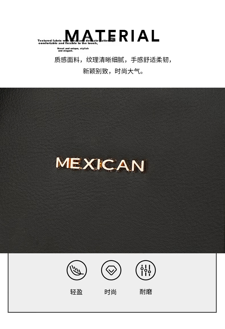 MEXICAN Women's Bag 2026 New Large Capacity Handbag Mom Bag Crossbody Shoulder Bag Light Luxury Birthday Gift for Mom 5
