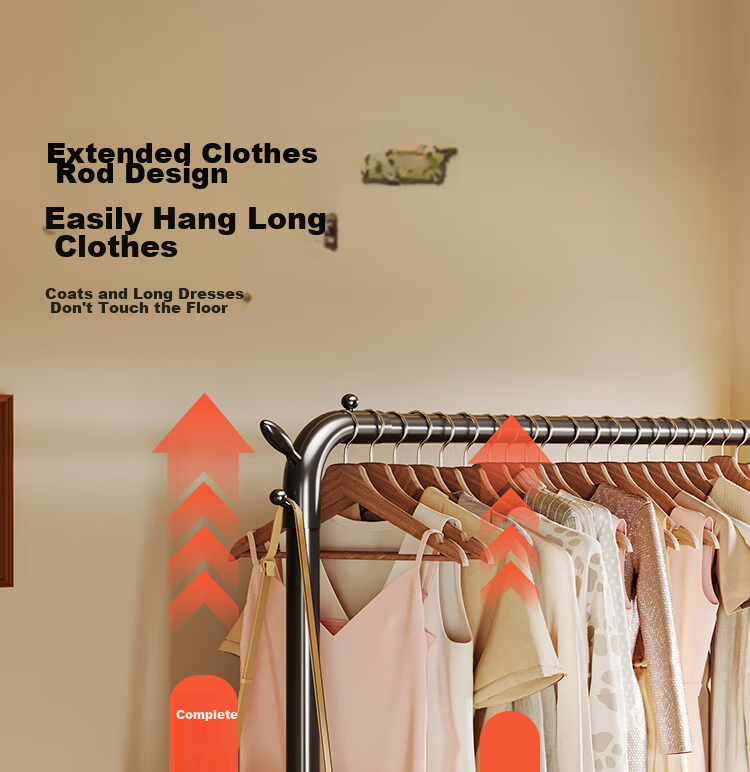 Yicai Nianhua Multifunctional Floor Clothes Drying Rack Balcony Garment Rack Simple Clothes Rod Bedroom Dormitory Hanger 2678 8