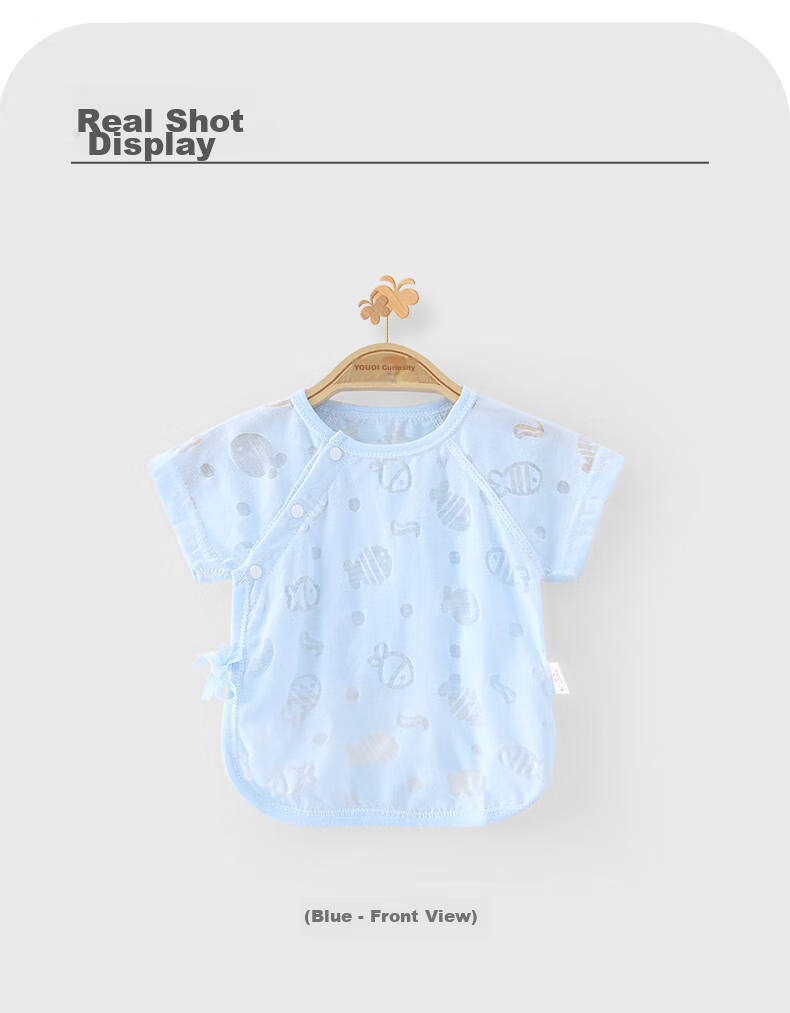 Youqi Newborn Baby Clothes, Half-Back Shirt for Infants, Summer Style, Baby Top, Thin Summer Clothing, Monk Robe, Summer Outfit 12