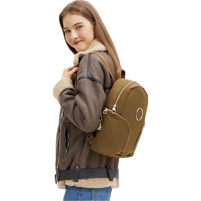 Kipling Large Capacity Practical Minimalist Mustard Green Backpack THE CITY S Birthday Gift Student School Bag