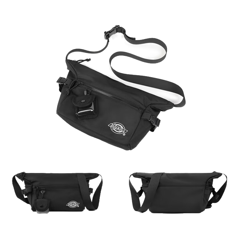 Dickies Men's Large Capacity Crossbody Bag Student Shoulder Bag Multi-Compartment Versatile Commuter Outdoor Casual Travel Sling Bag