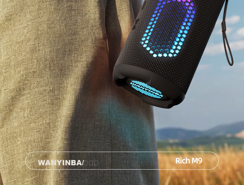 WANYINBA M9 Bluetooth Speaker, 40W High Volume, Deep Bass, Outdoor Waterproof, Camping Portable, Bicycle Riding Car-Mounted, Home Computer High-Quality Speaker, Gray Long Battery Versio 11