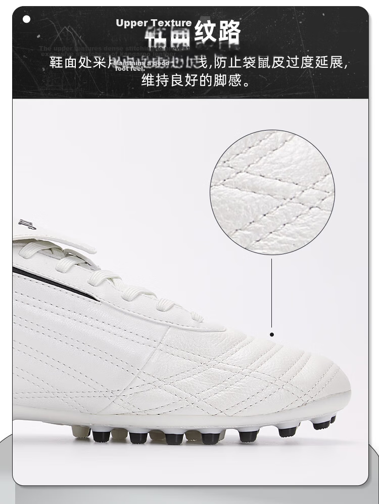JOMA Kangaroo Leather Soccer Shoes for Men, Women, Adults, Children, Teenagers, Students MG Stud Soccer Match Training Shoes White Size 45 6