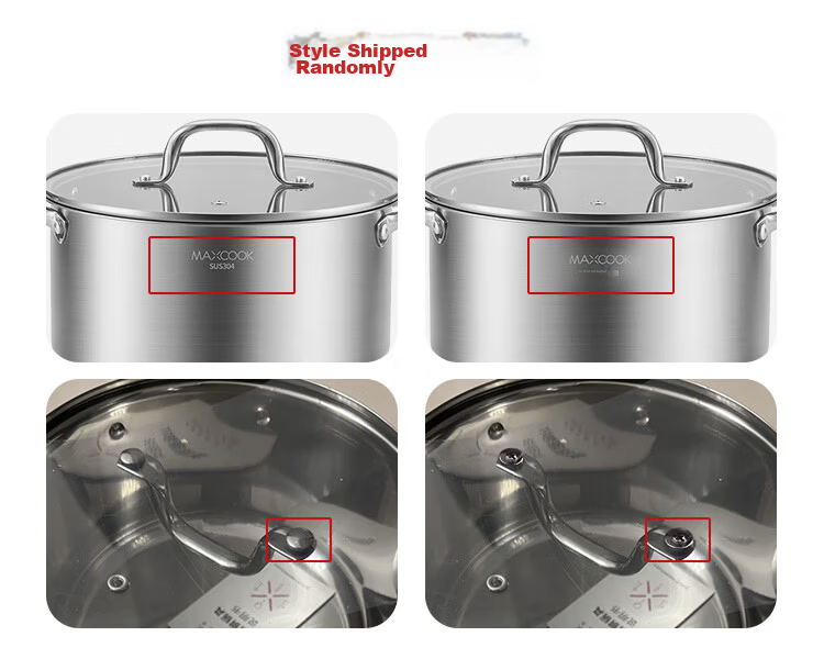 MAXCOOK Soup Pot, 304 Stainless Steel Soup Pot, 20cm, Thickened Composite Bottom, Compatible with Induction Cooker, MCT8206 12