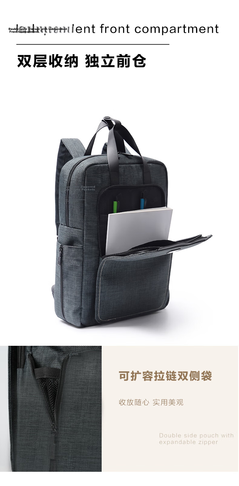 LEXON Casual Men's Backpack 14/15.6 Inch Laptop Bag Commuter Travel Lightweight School Bag Green 8