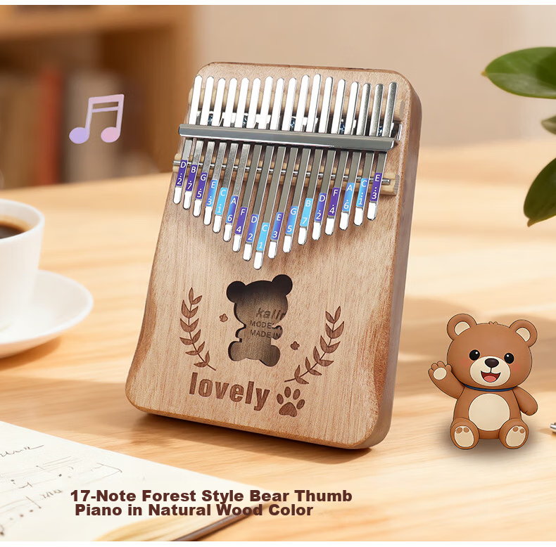 Asaska Kalimba Thumb Piano Portable Pocket Niche Musical Instrument Toy Gift for Lovers Children Christmas Birthday for Girls 10