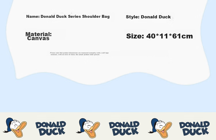 Disney Women's Bag Commuter Bag Donald Duck Large Capacity Canvas Shoulder Bag Birthday Gift for Women 15
