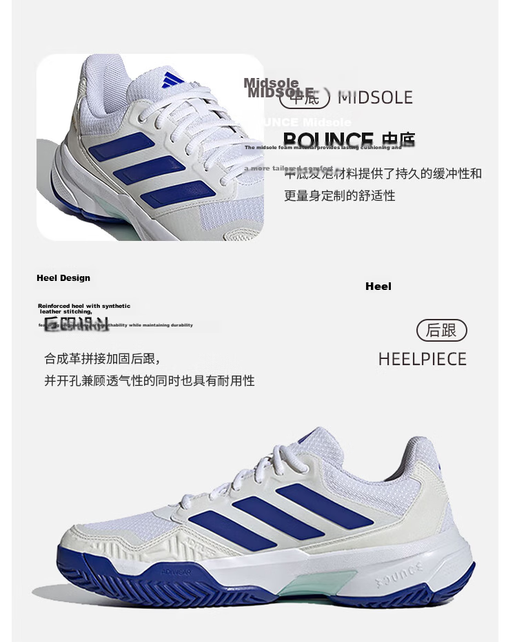 Adidas Tennis Shoes for Men, Professional Competition Sports Shoes, Badminton And Volleyball Shoes IF9136 White Blue Size 44 6