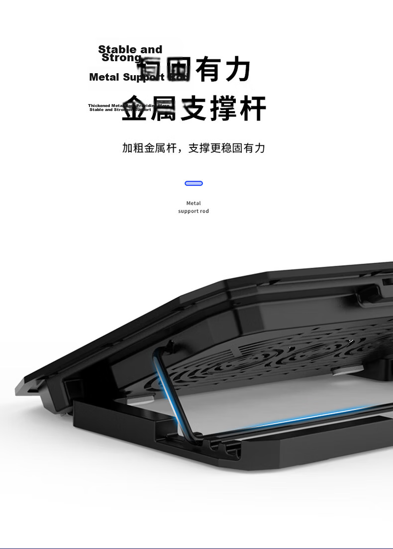 ICE COOREL Laptop Cooling Pad Notebook Stand Dual USB Large Fan Cooling Desk Riser Compatible with 15.6-inch Lenovo Huawei Dell Apple Universal 10