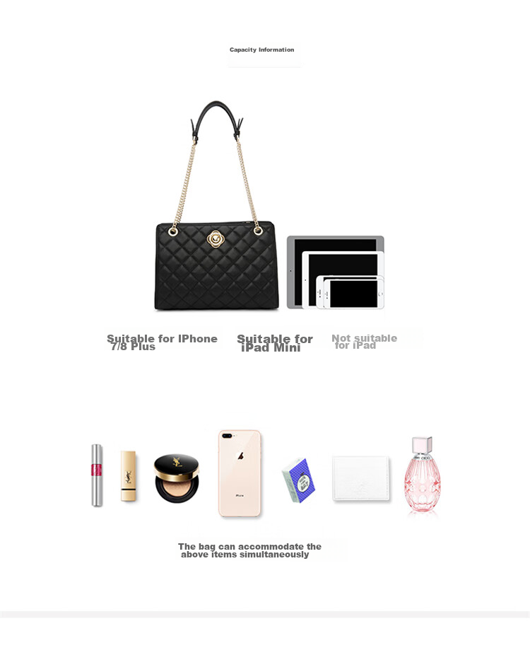 HONGU Women's Handbag, Simple Casual Fashion Diamond Pattern Shoulder Bag, Top-Grain Leather Crossbody Bag, Birthday Gift for Girlfriend 13