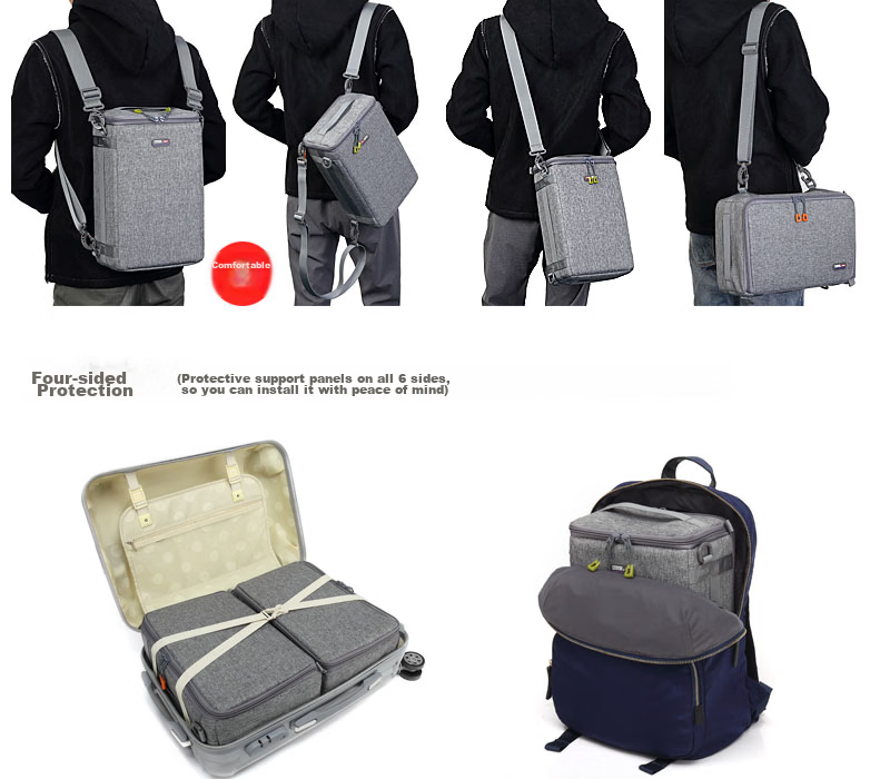Statin BD04F (Large) DSLR Camera Bag, Camera Inner Case, 20-Inch Carry-On Luggage Inner Case, Pressure-Resistant Double Compartment Structure, Thick And Durable, Fits Two Cameras And Multiple Lenses 19