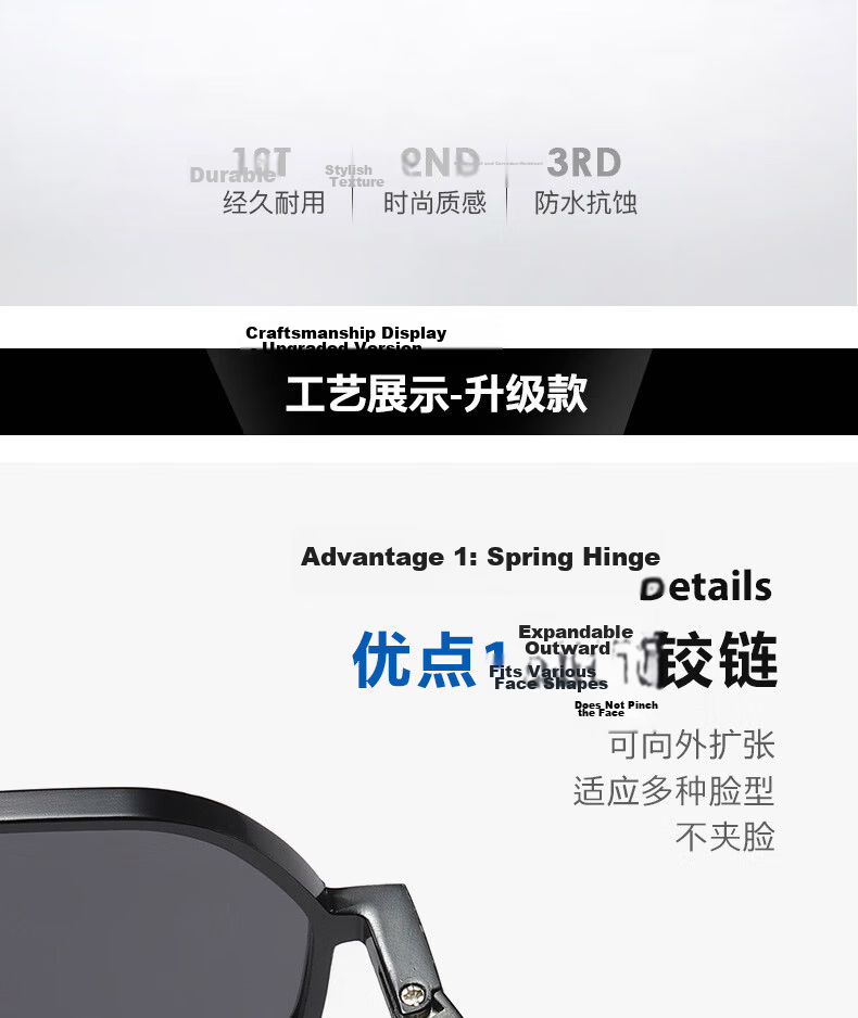Boshide Driving Glasses, Polarized Sunglasses, Day And Night Photochromic Sunglasses for Men, Black Frame with Photochromic Lenses 2