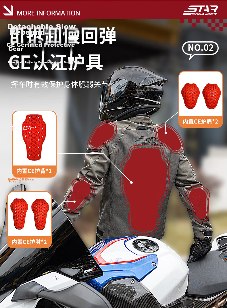 STAR FIELD KNIGHT Motorcycle Riding Jacket for Men, Summer Mesh Breathable, Fashionable Retro Jacket, Black, Size 2XL 4