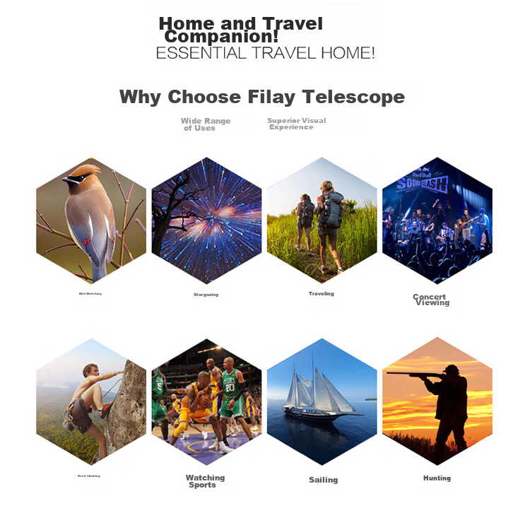 FEIRSH Monocular Telescope, High Magnification, High Definition, Low Light Night Vision, Bird Watching, Star Gazing, Smartphone Telephoto Camera, T17-1 15