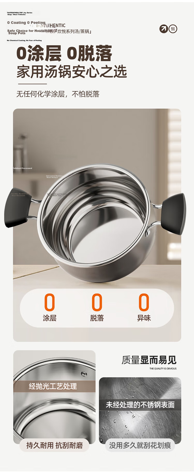 MAXCOOK 22cm 316L Stainless Steel Double-Layer Soup Pot Steamer MCT0722 6