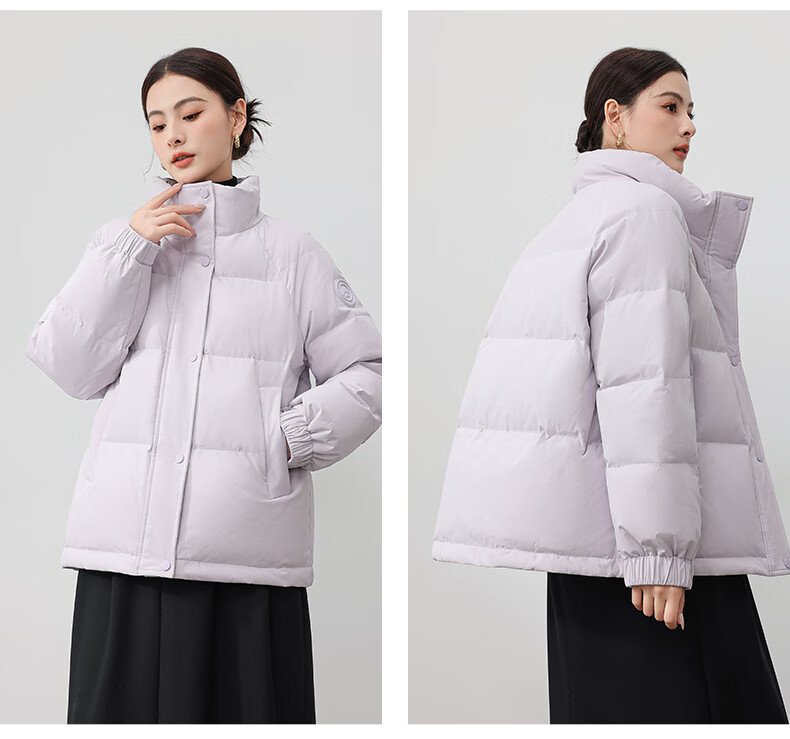 Yalu Short down Jacket for Women, 2026 New Fashion Stand Collar Petite Thick Warm Puffer Coat Autumn Winter Outerwear 19