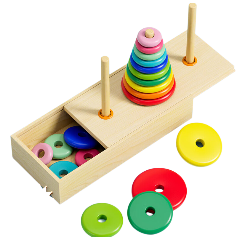 COODORA Hanfu Tower, 10-Layer Competition Edition, Ten-Layer Elementary School Math Thinking Excavation Stacking Game, Montessori Early Education Gift