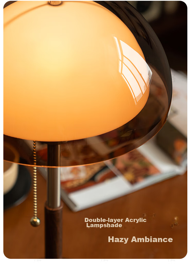 ZIDENG Vintage Style Table Lamp Bedroom Bedside Lamp Study Desk Ambient Light French Retro Counter Lamp 8