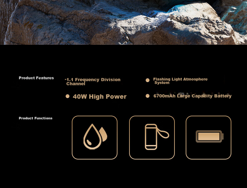 WANYINBA M9 Bluetooth Speaker, 40W High Volume, Deep Bass, Outdoor Waterproof, Camping Portable, Bicycle Riding Car-Mounted, Home Computer High-Quality Speaker, Gray Long Battery Versio 4