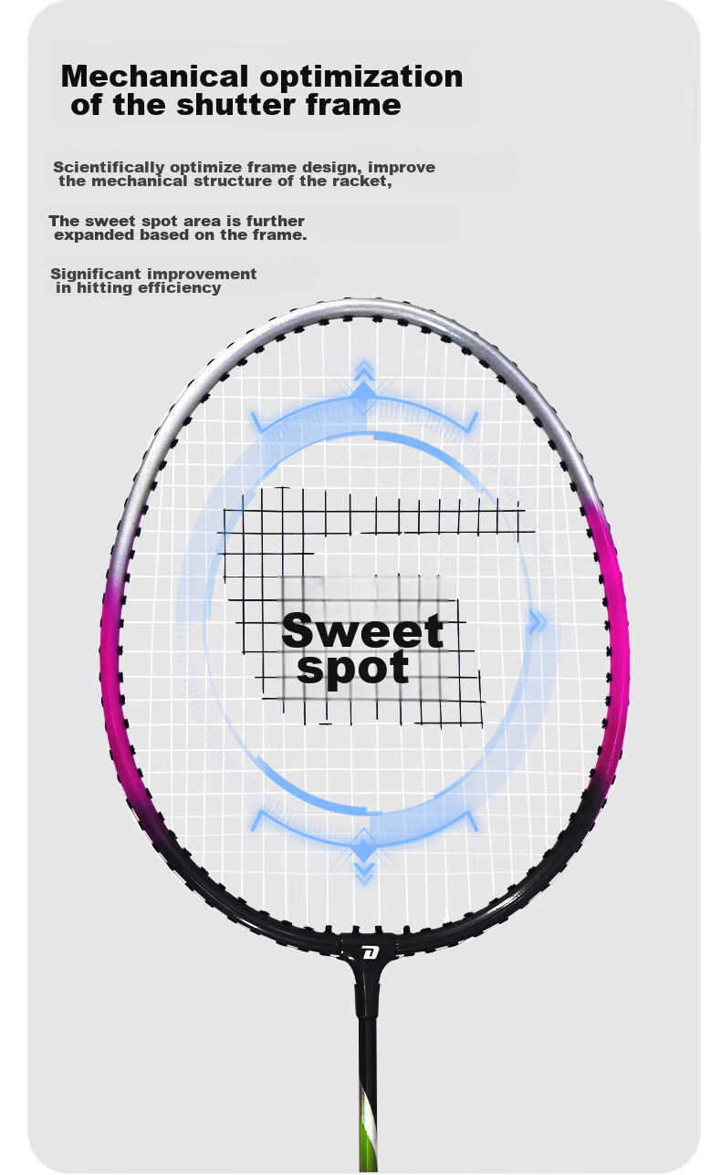 DHS Badminton Racket Pair Training for Adults (Shipped from Beijing Warehouse, Includes 3 Rackets + 2 Sets), 1012 Purple-Gree 4