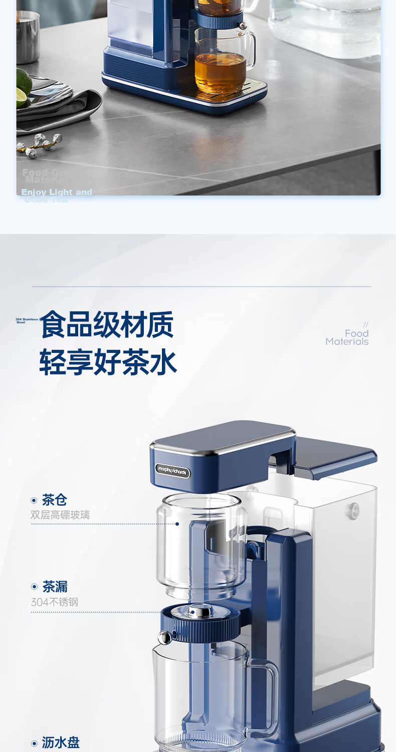Morphyrichards Electric Kettle 1.8L Instant Heating Tea Maker Multifunctional Desktop Water Boiler MR6087 Blue 14