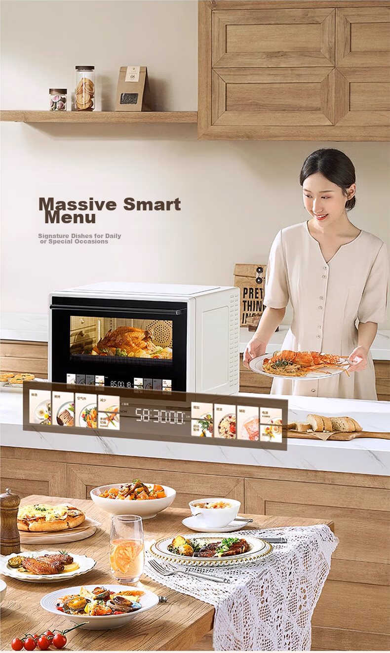 CASDON Microwave Oven Combo Steamer, Baked, Microwave, Steamed And Fried All-In Machine, 32L Large Capacity Ceramic Inner Pot with Membrane, High Definition Color Screen Touch Control B8 20