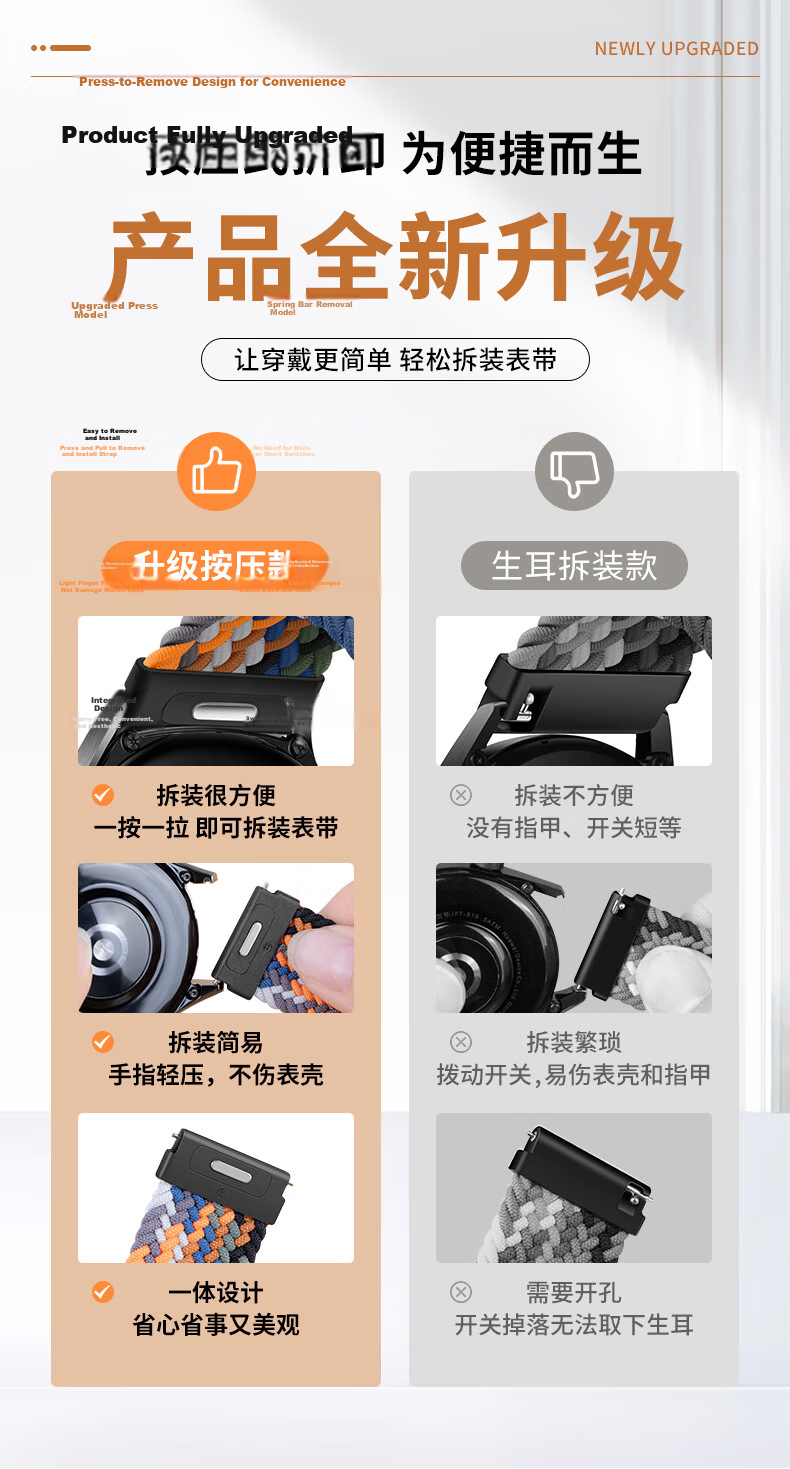 Weiqiantu Magnetic Woven Strap for Huawei Watch GT6/5/4/6 Pro/Watch 5/4 Pro/3 Pro 46/48MM Quick Release Button Black 10