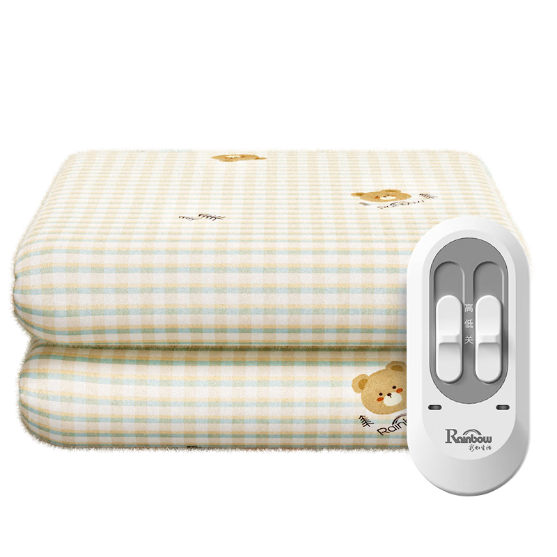 Caihongshenghuo [High Temperature Power-Off] Double-Person Row Heating Double Temperature Dual Control Non-Woven Electric Blanket Electric Mattress Pad 1.8*1.5 Meters