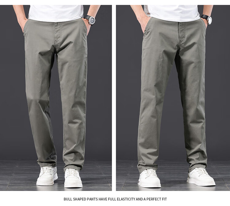 JEEP High-End Men's Casual Pants, 2026 New Summer Thin Loose Straight-Leg Business Pure Cotton Trousers for Me 15