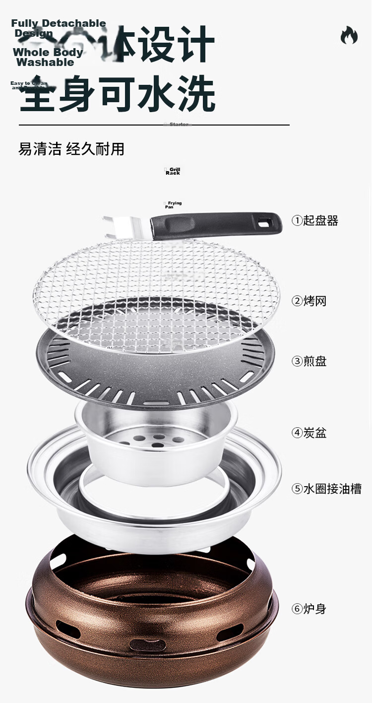 Suncojia Fish Grill, Pan And Grill, Portable Cassette Stove, Non-Stick Grilling Pan, Butane Stove, Outdoor Barbecue Stove, Gas Stove 9
