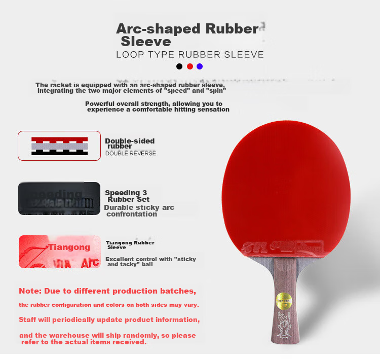 DHS Table Tennis Racket Ma Long Gift Box Set, Ma Long LONG-L Penhold Grip Single Racket, Includes Racket Case 4