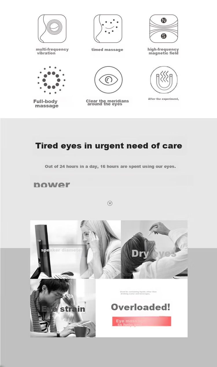 Jiancheng Visual Eye Massager, Magnetic Massage Eye Care Device, Constant Temperature Heat Therapy Sleep Mask HY001, White 2