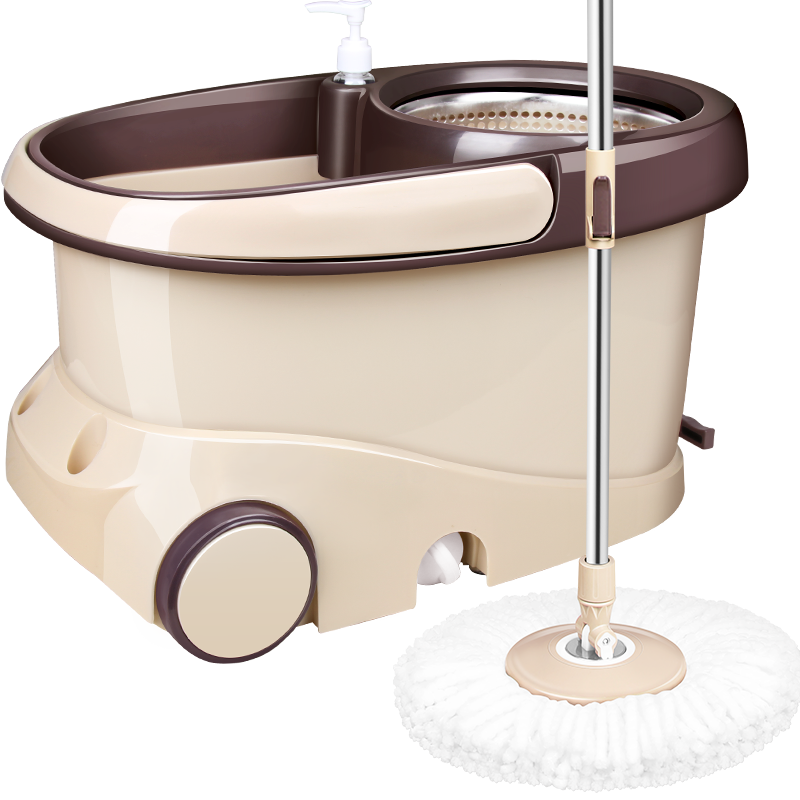 Baijiahaoshi Rotating Mop, 31cm Wide, 110cm Long, with Two Extra Large Cotton Heads, No-Hand Washing, 2026 Lazy Person's Household Mop with Wheels And Spin Bucket