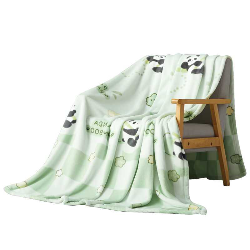 BEYOND Home Textile Coral Fleece Blanket, Office Air Conditioning Throw, Nap Blanket, Thin Coverlet, Panda Pan Bu, 150*200cm