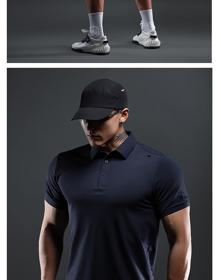 Monster Guardians Men's Summer Versatile Short-Sleeve Polo Shirt, Fitness Training Slim-Fit T-Shirt, Carbon Gray, 2XL 33