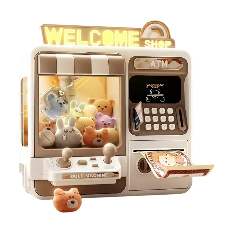 Mabaozibao Children's Claw Machine Piggy Bank Large Educational Toy for Girls ATM Coin Dispenser Birthday Gift for Kids Aged 3-6