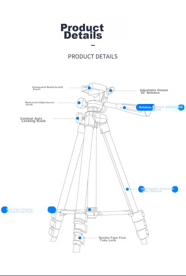 Weifeng WT-3110A Tripod for DSLR And Mirrorless Cameras, Portable Photography Stand, Mobile Phone Live Streaming Tripod, Outdoor Desktop Mini Tripod, Projector Stand 2