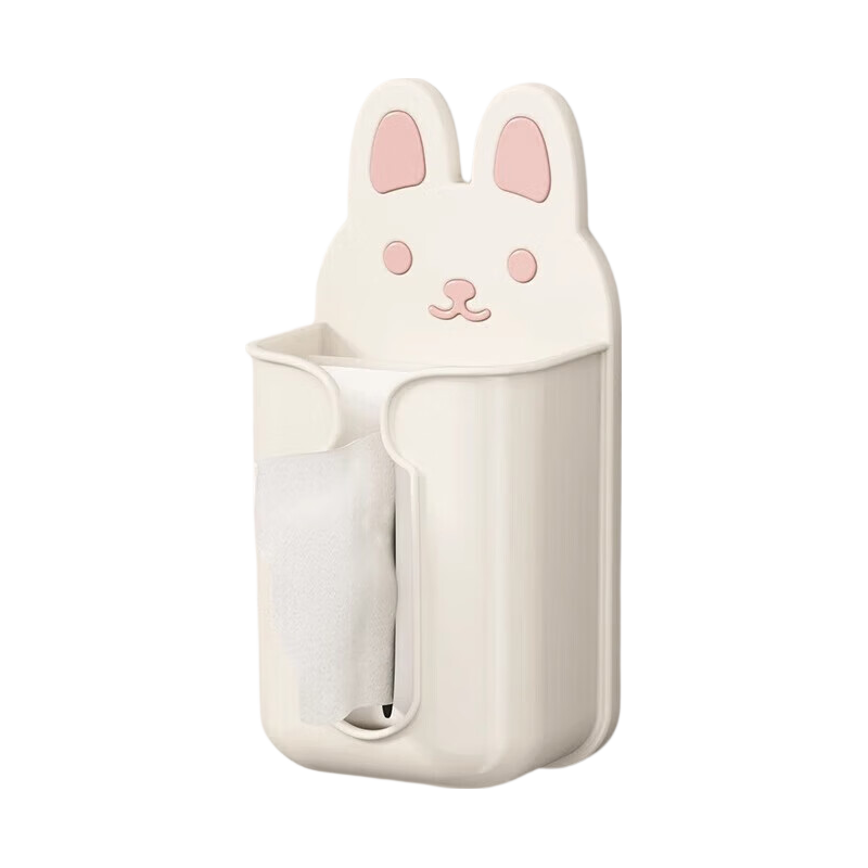 Jiadu Cartoon Tissue Box, Wall-Mounted, No Drilling Required, Bathroom Facial Tissue Storage Box, Toilet Paper Holder, Roll Paper Rack