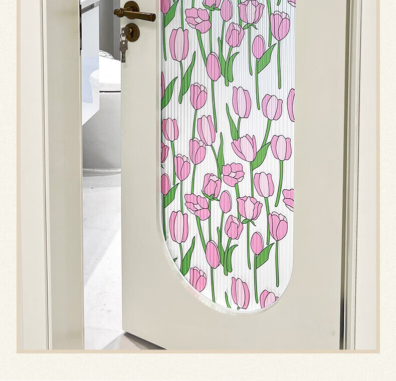 Xiruo Vintage Frosted Glass Sticker, Bathroom Window Decal, Translucent But Not Opaque, Spring Warm Sun 90*200cm 2